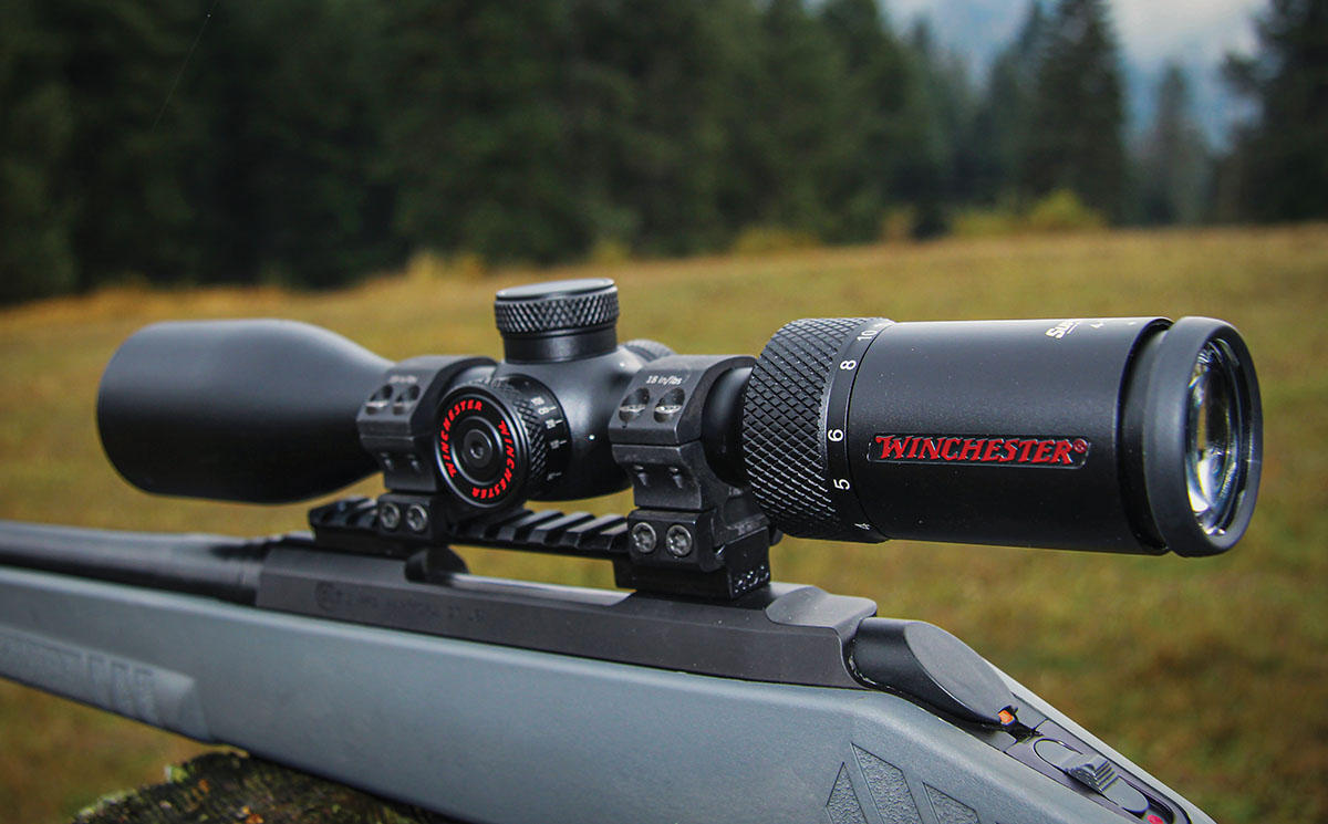 The test rifle was topped with a new Winchester Supreme Series 4-12x 44mm riflescope in 1-inch steel .95-inch high four-screw rings. The optic is clear and solidly made but includes a fairly chunky reticle.